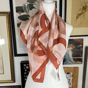 NWT Coach 100% Silk Scarf
